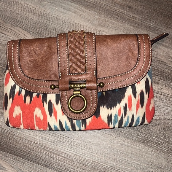 Chaps clutch/ crossbody bag with Aztec / western print style - preowned - Picture 11 of 12